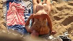 Unprotected beach sex with hidden camera
